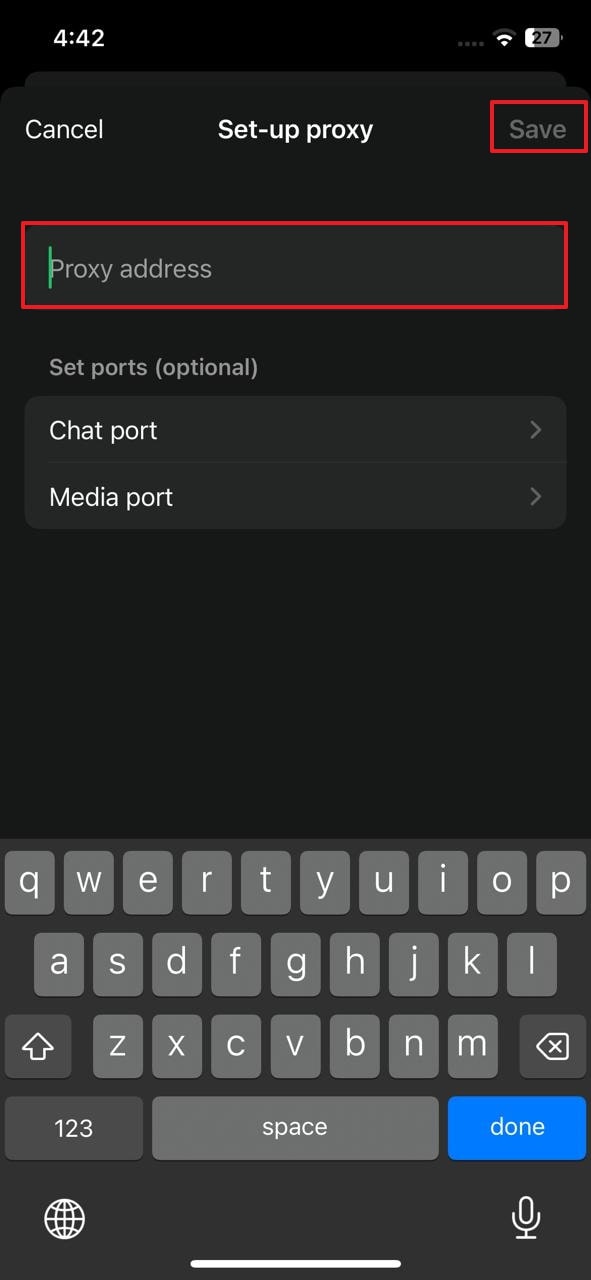 add proxy address and save