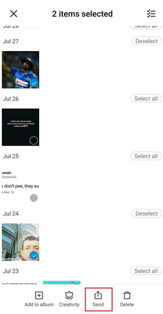 select photos to transfer