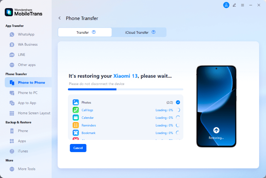 transfer data from android to iphone