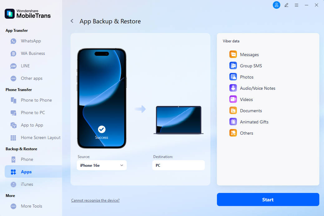 complete the viber backup process