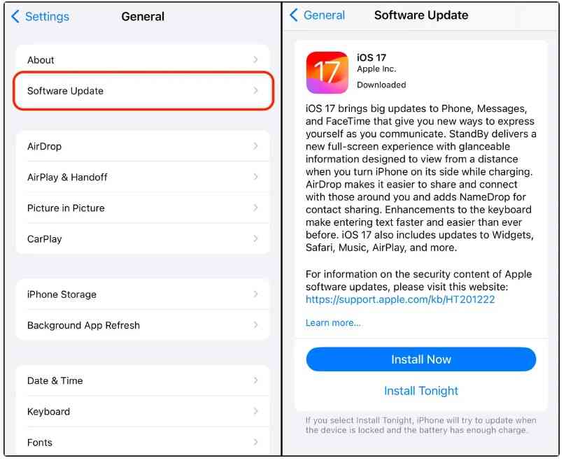 update iphone and android