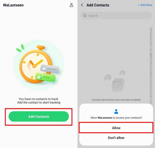 how to add contacts to walastseen