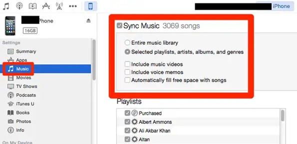choose to download songs to iphone using itunes