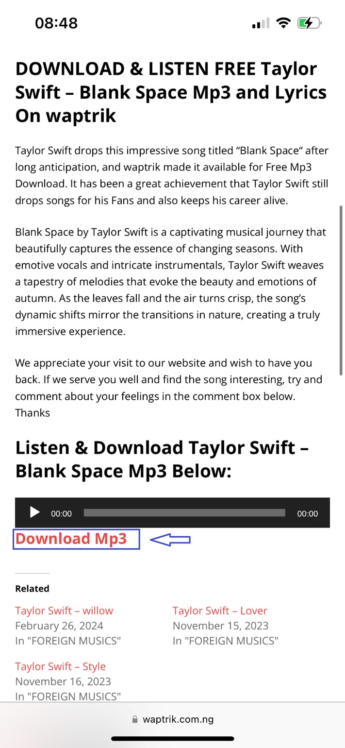 how to download songs on iphone from a website