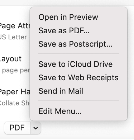 save as pdf option