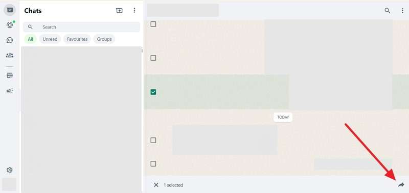 select messages and use forward icon