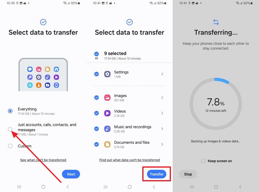 transfer with smart switch