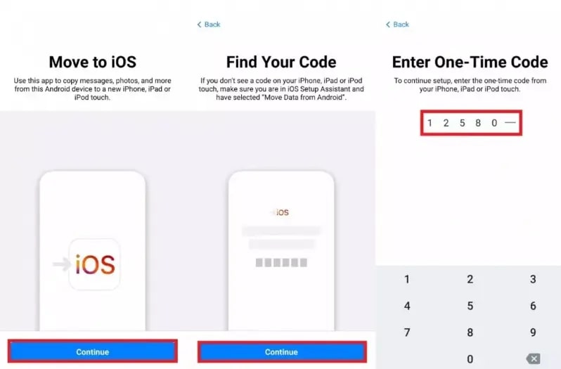 tap continue to start data sharing