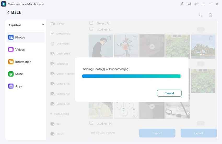 connect drive and use copy button
