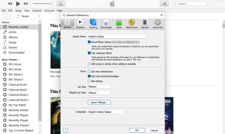 how to disable icloud music library on windows