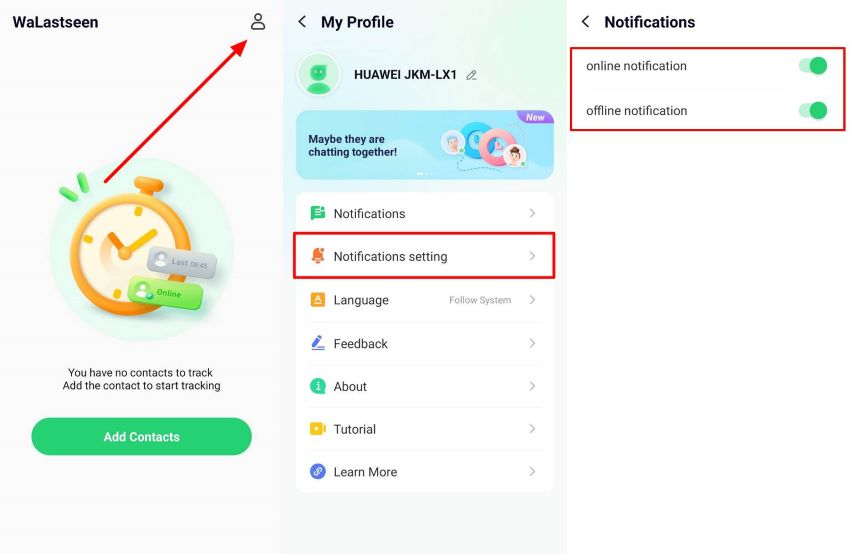 walastseen custom notifications for whatsapp