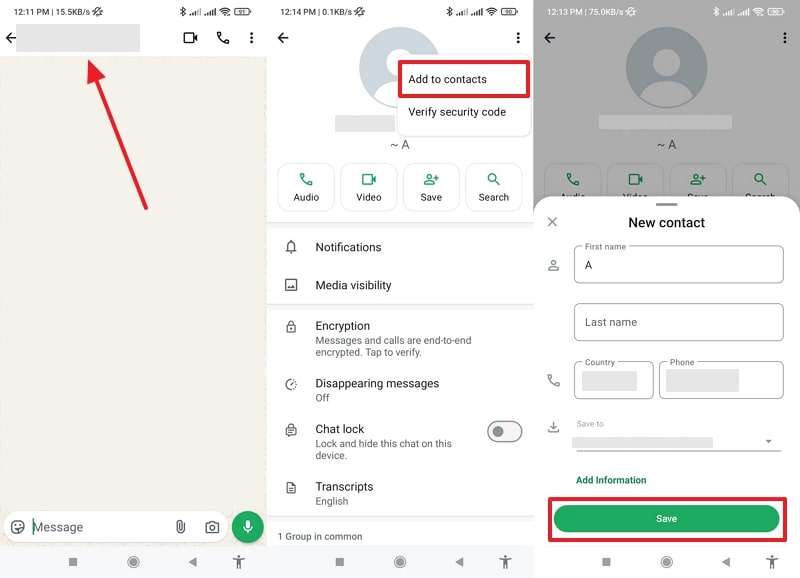 continue to add contacts on android
