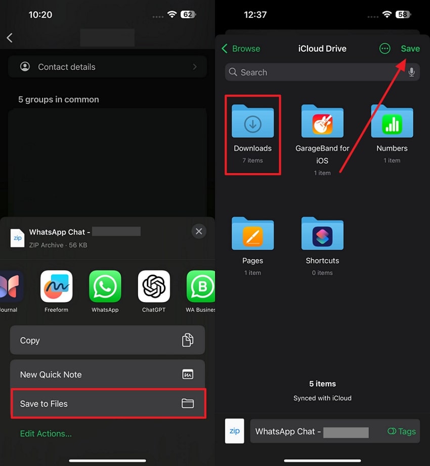 save file to iphone