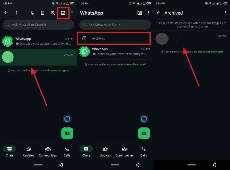 archive chat on whatsapp android