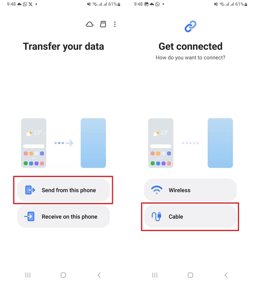 choose send from this phone option
